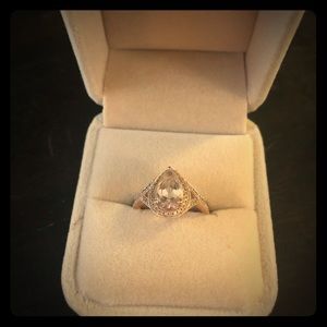Vintage inspired rose gold morganite ring size 7